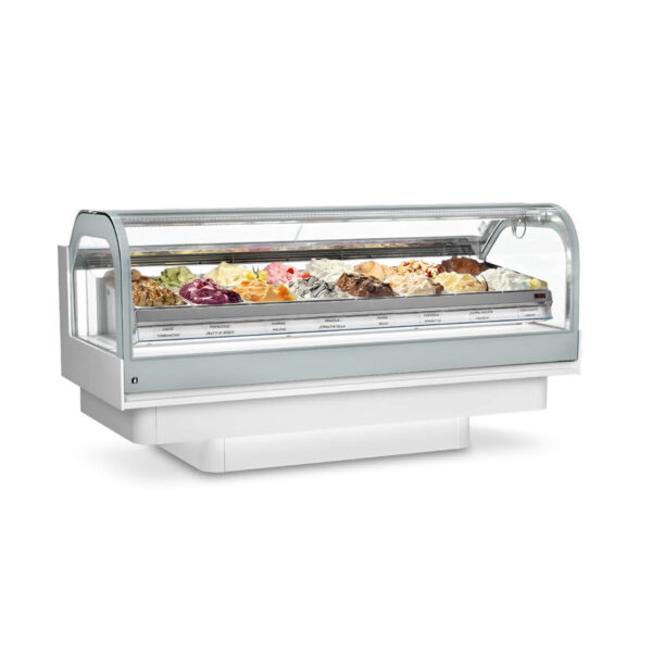IFI Cloud Display Case for Gelato or Ice Cream (6+6 with rear glass panel)